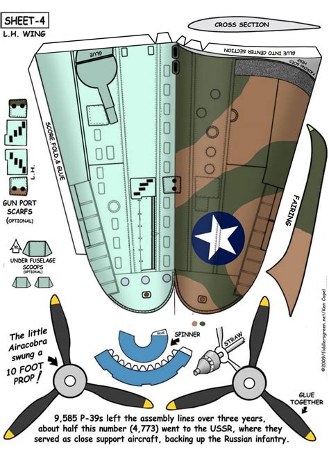 Papercraft P 38 Bell Airacobra 1 6 Artofit