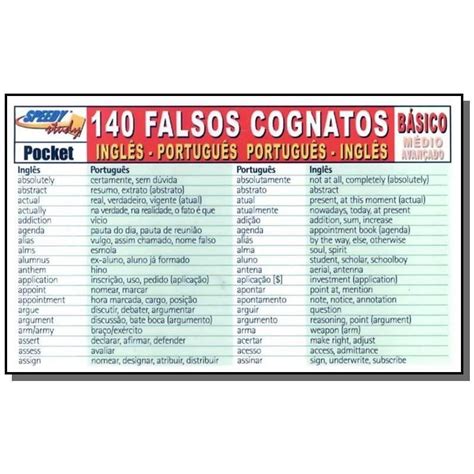 Exercícios Sobre Falsos Cognatos Em Inglês Com Gabarito