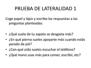 Prueba De Lateralidad Ppt