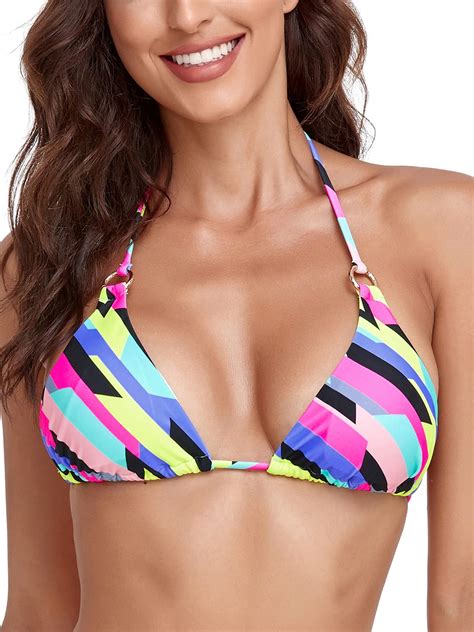 Relleciga Women S Triangle Bikini Top Swimsuit Swimwear Walmart