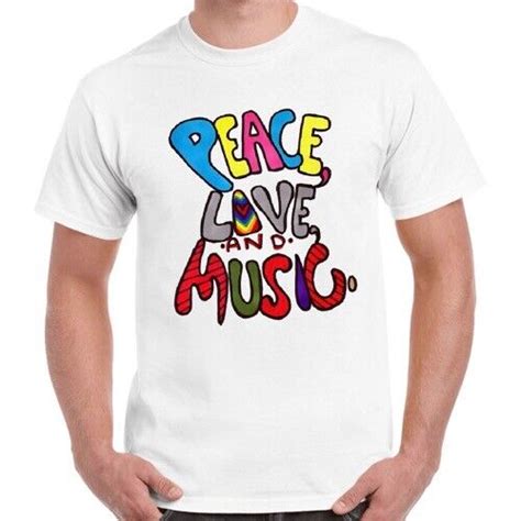 Peace Love And Music Cool Funny Men Women Unisex Retro T Shirt 2549 Ebay