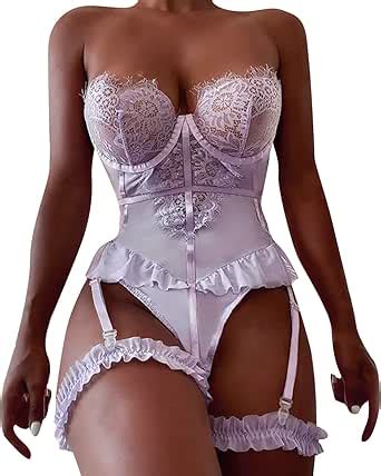 Lingerie For Women Sexy Naughty Play Plus Size Lingerie Set Women S Lace Pure Color With Breast