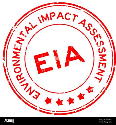 Grunge Red EIA Environmental Impact Assessment Word Round Rubber Seal