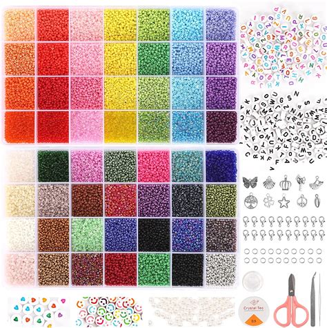 Amazon QUEFE 45000pcs Glass Seed Beads For Bracelet Making Kit 56