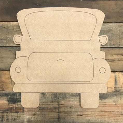 Original Truck Unfinished Wooden Cutout Craft Paint By Line Wooden