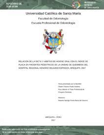 Relación de la Dieta y Hábitos de Higiene Oral con el Índice de Placa