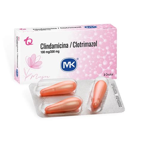 Clindamicina Clotrimazol Mk 100 Mg Caja X 3 Óvulos Tecnoquímicas