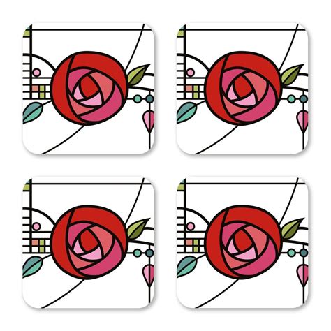 Charles Rennie Mackintosh Inspir Rose Coaster X Pack Art Etsy