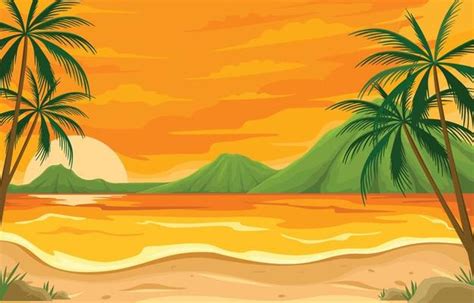 Beach Scenery Vector Art, Icons, and Graphics for Free Download