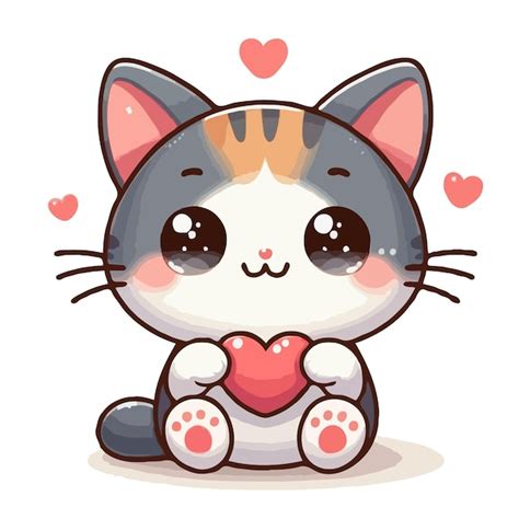 Cute funny cat cartoon vector on white background | Premium AI ...