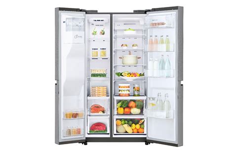 Lg Side By Side Refrigerator Platinum Silver Inverter Linear