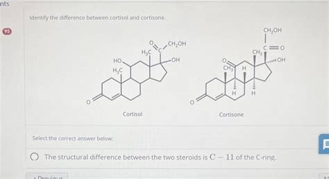 Solved Identify the difference between cortisol and | Chegg.com