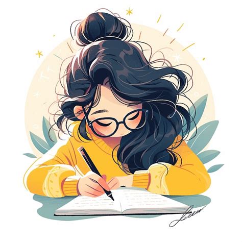 Una chica latina de veinte años estudiando para los exámenes Vector Premium