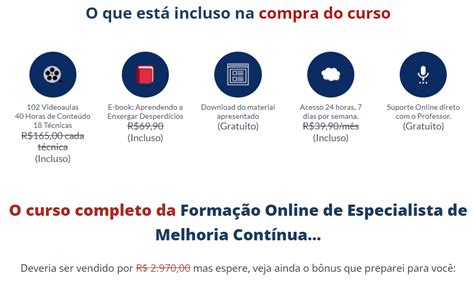 Curso Especialista Em Melhoria Contínua Sesul Cursos Profissionalizantes