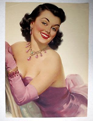 S Pinup Girl Picture Girl By Art Frahm Brunette In Jewels And