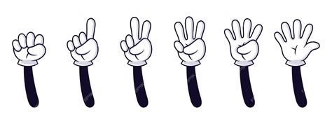 Premium Vector Cartoon Hand Numbers Gesture Counting Sign Hands In