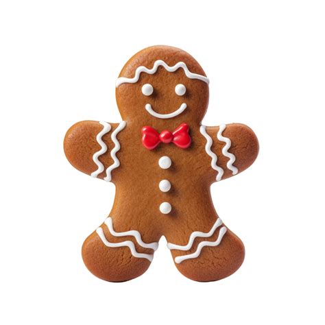 Ai Generated A Cute Gingerbread Man Cookie With Icing 34911025 Png