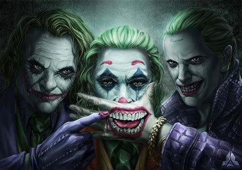 three jokers are posing for the camera