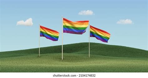 Pride Rainbow Lgbt Gay Flags Being Stock Illustration 2104174832 Shutterstock