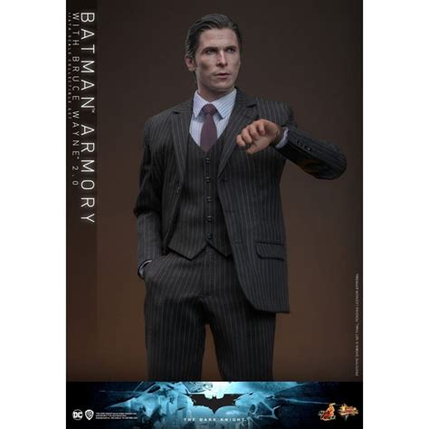 Bruce Wayne With Batman Armory Hot Toys Movie Masterpiece Figure