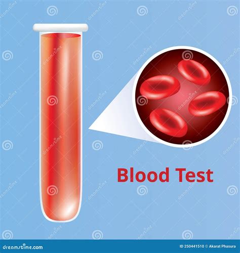 Blood Test with Medical Tube with Red Blood Cells , Vector Stock
