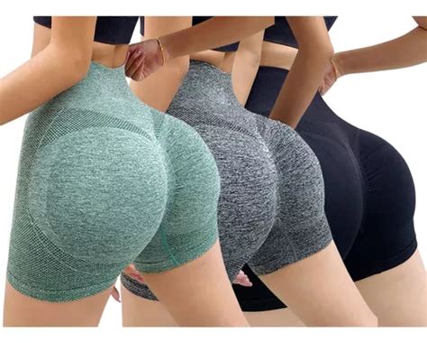 3 Shorts Levanta Empin Bumbum Feminino Push Up Academia Yoga Frete grátis