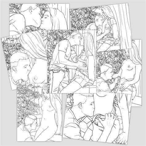 Softiness Adult Coloring Page Sex Coloring Naughty Coloring Sexy Nude Couple Sexual Sex