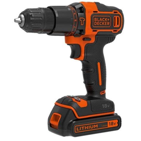 Black And Decker 18v Cordless Hammer Drill With Battery And Case Robert