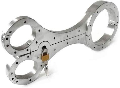 Schwere Extrem Bondage Set SM Sex Spreizstange Metall Handschellen
