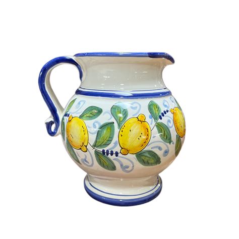 Lemon Motif Pitcher - Italian Pottery Outlet