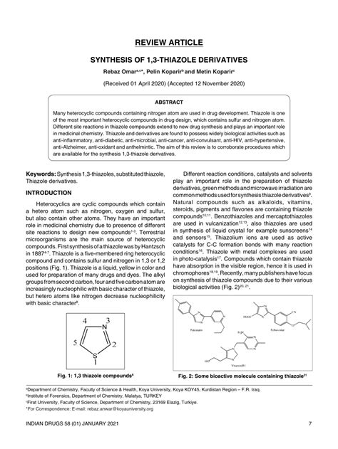 Pdf Synthesis Of 1 3 Thiazole Derivatives