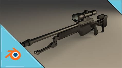 Blender 3d Tutorial Making Low Poly Sniper Rifle Youtube