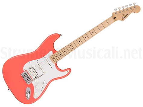 FENDER Squier Sonic Stratocaster HSS MN Tahitian Coral A Roma E Milano