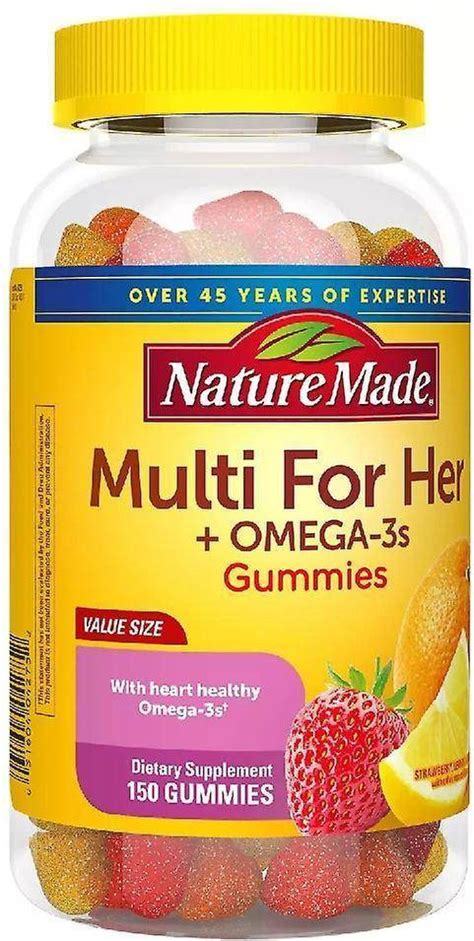 Nature Made Multi For Her Plus Omega S Adult Gummies Lemon Orange