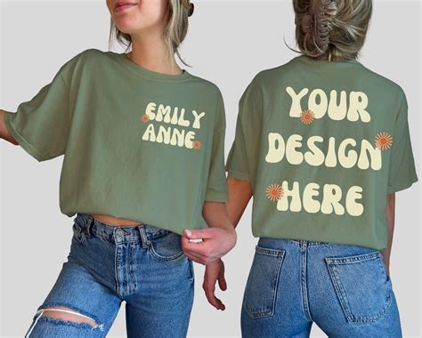 Moss Comfort Colors Mockup Front And Back Tshirt Mock Up C Moss