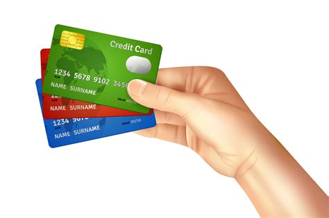 Hand Holding Credit Cards Vector Art At Vecteezy