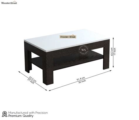 Buy Beach Coffee Table With Frosty White Top Flowery Wenge Finish At