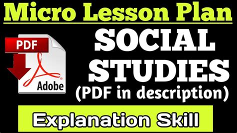 Bed Micro Lesson Plan Sst Lesson Plan Explanation Skill Youtube