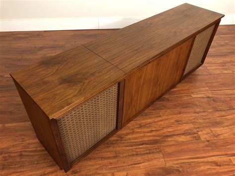 Sold Barzilay Design Two Walnut Stereo Console Modern To Vintage