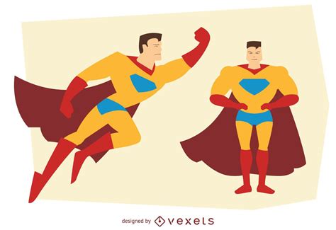 Descarga Vector De Ilustraciones De Superheroes Man Poses