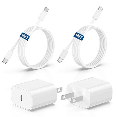 Amazon.com: iPhone 15 Fast Charger Block and 10ft Type C to C Cable ...