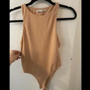 Zara Tops Zara Nude Naked Bodysuit Poshmark