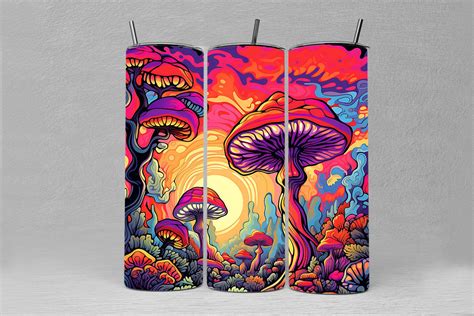 Hippie Psychedelic Mushroom Background Bundle By Mulew Art | TheHungryJPEG