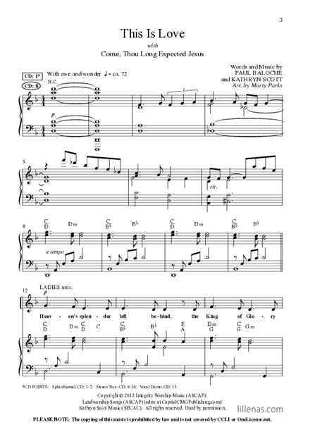 This Is Love With Come Thou Long Expected Jesus Choral Anthem Satb