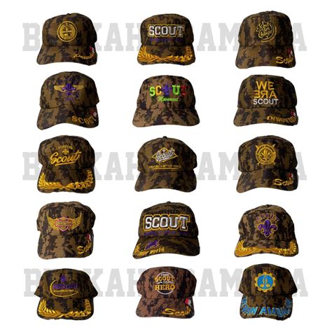 Jual Topi Loreng Pramuka Lapangan Scout Bordir Wosm Tunas Istimewa