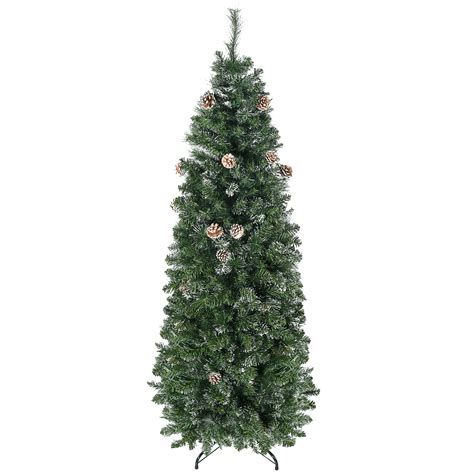 HOMCOM Albero Di Natale Artificiale 180cm Con Pigne E 618 Rami Aosom