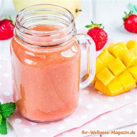 Mango Eiwei Shake Mit Erdbeeren Low Carb Eiwei Di T Rezept Zum Abnehmen