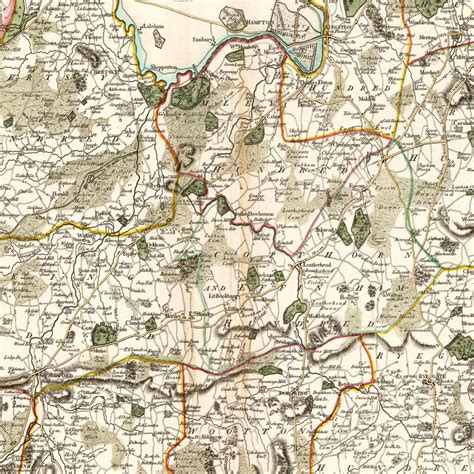 Vintage Map Of Surry County England 1801 By Teds Vintage Art