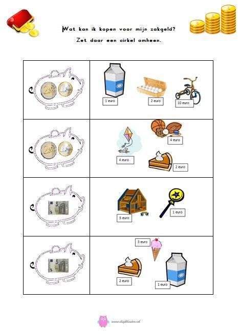 Geld Werkbladen Onderwijs Geld Geldspelletjes