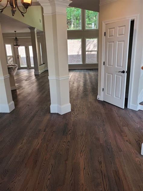 Red Oak Sanded Stained Aged Barel Duraseal Water Based Poly Red Oak